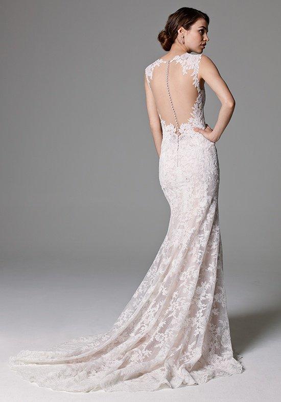 Watters 'Ashland' size 6 new wedding dress back view on model