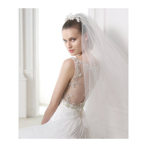 Pronovias 'Maranta' size 6 used wedding dress back view on model