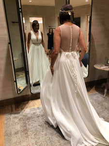 Jenny Yoo 'Jenny' size 4 new wedding dress back/front views on bride