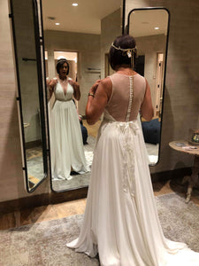 Jenny Yoo 'Jenny' size 4 new wedding dress back/front view on bride