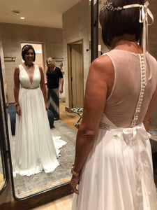 Jenny Yoo 'Jenny' size 4 new wedding dress back view on bride