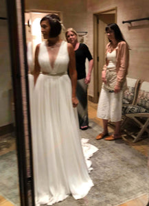 Jenny Yoo 'Jenny' size 4 new wedding dress front view on bride
