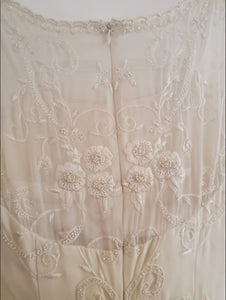 Enzoani 'Classic Embroidered Lace Sleeveless Sheath Wedding Dress'