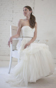 Monique Lhuillier 'Celestine' Cascading Tulle Gown - Monique Lhuillier - Nearly Newlywed Bridal Boutique - 3