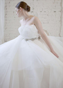 Marchesa Tulle Rosette Princess Gown - Marchesa - Nearly Newlywed Bridal Boutique - 4