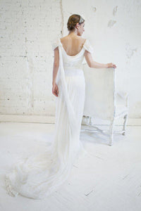 Alberta Ferretti Silk & Lace Grecian Wedding Dress - Alberta Ferretti - Nearly Newlywed Bridal Boutique - 4