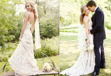 Load image into Gallery viewer, Sareh Nouri &#39;Remedios&#39; size 2 used wedding dress back/side views on bride
