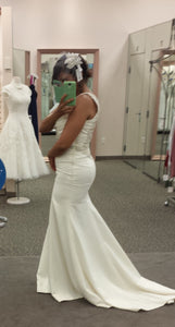 Galina 'SWg564' size 8 new wedding dress side view on bride