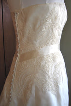 Load image into Gallery viewer, Christos Lace A-line Strapless Wedding Dress - Christos - Nearly Newlywed Bridal Boutique - 3
