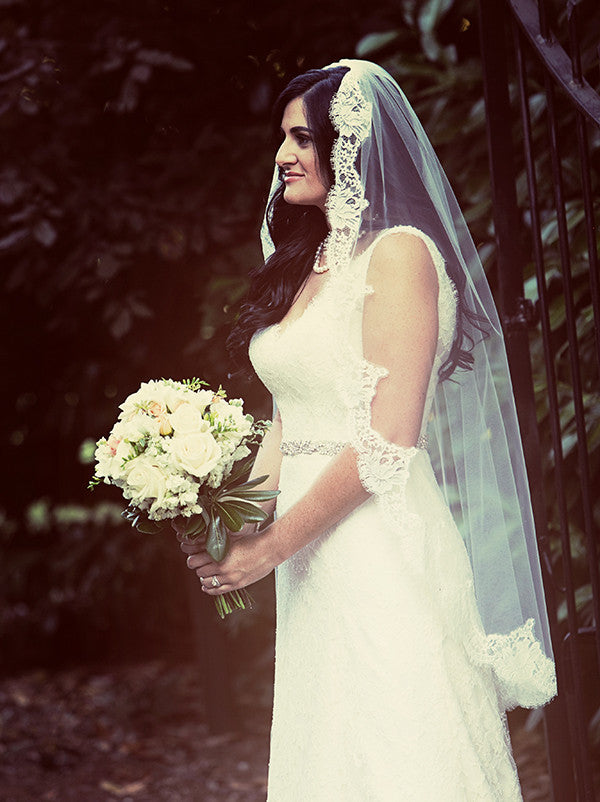 Paloma Blanca Lace Fit & Flare Wedding Dress - Paloma Blanca - Nearly Newlywed Bridal Boutique - 1