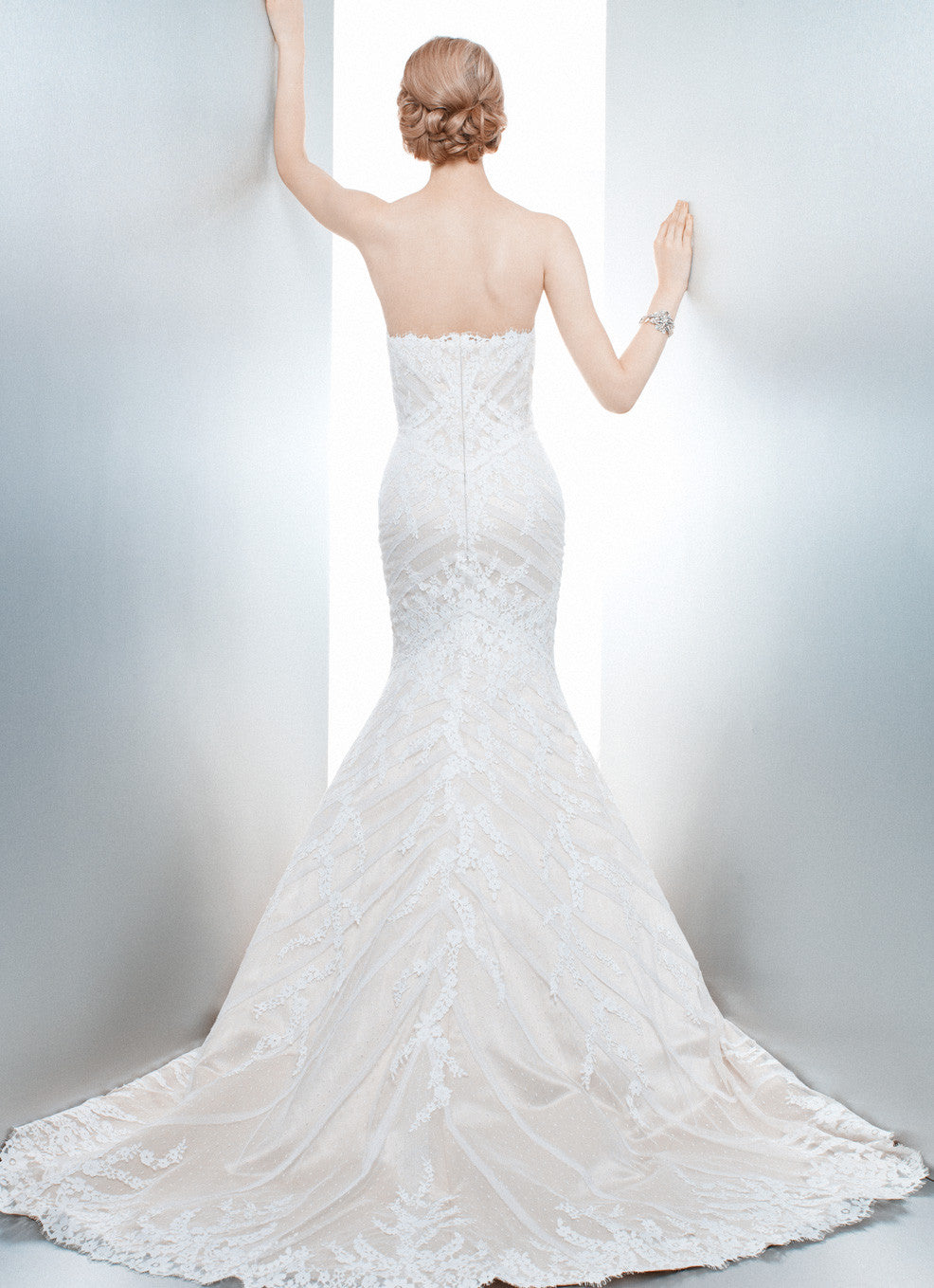 Matthew Christopher 'Sophia' size 6 new wedding dress back view on model