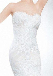 Matthew Christopher 'Sophia' size 6 new wedding dress front view close up on model