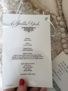 Stella York sparkling silver lace