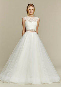 Hayley Paige 'Sunny Blush' size 14 new wedding dress front view on model