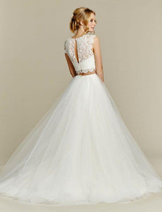 Hayley Paige 'Sunny Blush' size 14 new wedding dress back view on model