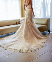 Load image into Gallery viewer, Madison James &#39;215&#39; size 4 used wedding dress back view on bride
