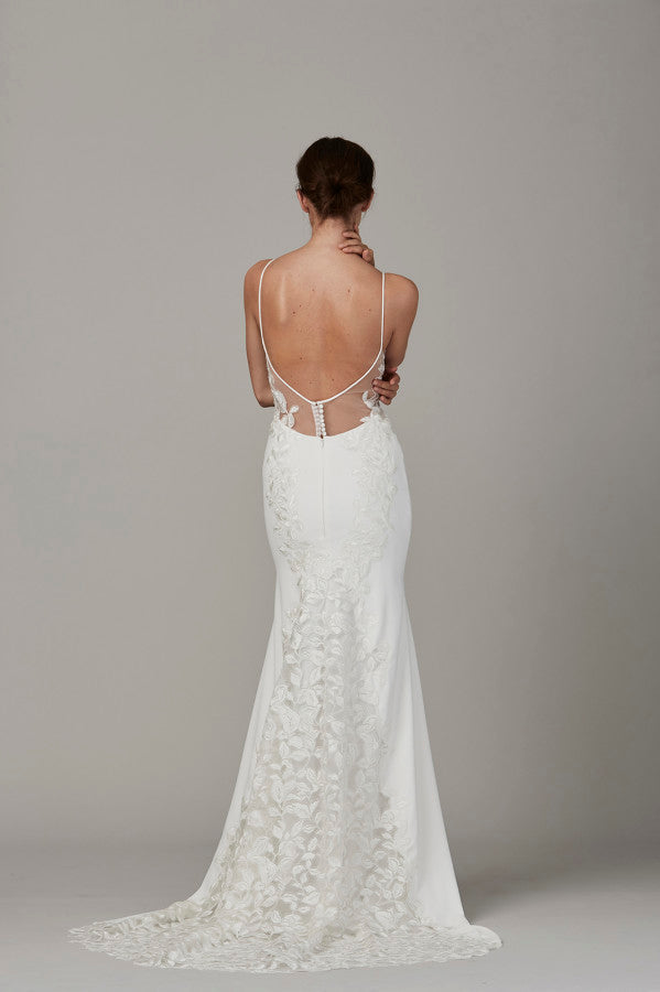 Lela Rose 'The Inlet' size 8 used wedding dress back view on model