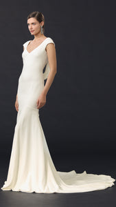 Theia 'Daria' size 10 used wedding dress front view on model