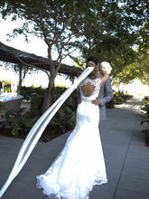 Load image into Gallery viewer, Allure Ivory Fit &amp; Flare Lace Wedding Dress - Allure - Nearly Newlywed Bridal Boutique - 2
