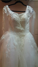 Load image into Gallery viewer, Mary&#39;s Designer &#39;Claudia&#39; size 10 used wedding dress front view on hanger
