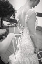 Load image into Gallery viewer, Maggie Sottero &#39;Ascher&#39; size 6 used wedding dress back view on bride
