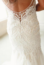 Load image into Gallery viewer, Badgley Mischka &#39;Ariana&#39; size 6 used wedding dress back view on bride
