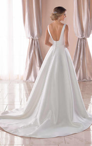 Stella York '6758' size 8 used wedding dress back view on model