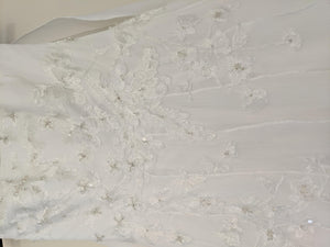 David's Bridal 'Strapless' size 4 used wedding dress close up of fabric