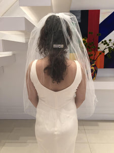 Christiana Couture 'Saskia' size 2 used wedding dress back view on bride