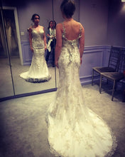 Load image into Gallery viewer, Maggie Sottero &#39;Greer&#39; size 2 used wedding dress back/front views on bride
