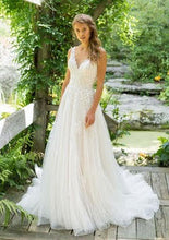 Load image into Gallery viewer, Lillian West &#39;66025&#39; size 8 used wedding dress front view on model
