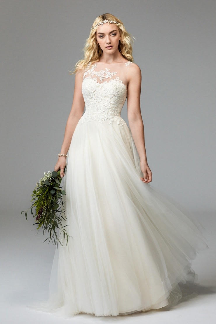 Watters 'Willowby' size 2 new wedding dress front view on model