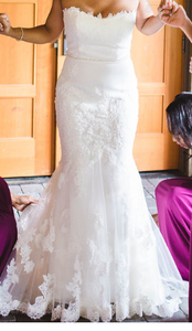 Enzoani 'Olva' size 8 used wedding dress front view on bride