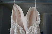 Load image into Gallery viewer, Chic Nostalgia &#39;Lennox&#39; size 8 used wedding dress back view on hanger
