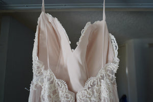 Chic Nostalgia 'Lennox' size 8 used wedding dress back view on hanger