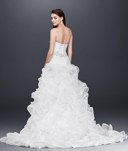 Galina 'Ruffled and Embellished' size 8 new wedding dress back view on model
