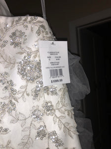 Davids Bridal 'Strapless Tulle' size 12 new wedding dress view of beading