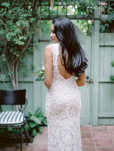 Load image into Gallery viewer, Ulla Maija &#39;Beaded&#39; size 4 used wedding dress back view on bride
