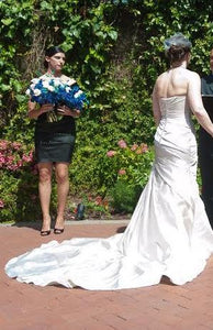 La Sposa 'Fanal' size 8 used wedding dress back view on bride