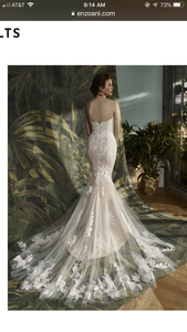 Enzoani 'Katerina' size 6 new wedding dress back view on model