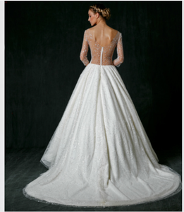 Sareh Nouri 'Nannette' size 4 used wedding dress back view on model
