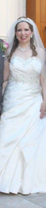 Demetrios 'Sposabella' size 8 used wedding dress front view on bride