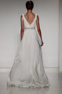 Kelly Faetanini 'Emeline' size 4 used wedding dress back view on model