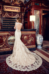 Eddy K '1131' size 4 used wedding dress back view on model