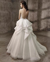 Load image into Gallery viewer, Badgley Mischka &#39;Ariana&#39; size 6 used wedding dress back view on model
