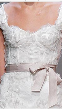 Load image into Gallery viewer, Monique Lhuillier &#39;Aspen&#39; size 2 used wedding dress front view close up on model
