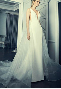Romona Keveza '8400' size 8 used wedding dress side view on model