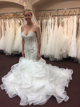 Load image into Gallery viewer, Eddy K &#39;Sky Collection&#39; size 6 used wedding dress front view on bride

