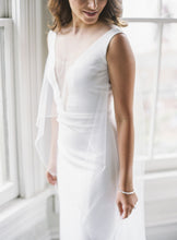 Load image into Gallery viewer, Donatella Piccaretta &#39;Plunging V-neck Sheath Wedding Dress and Tulle Cape&#39;
