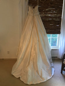 Modern Trousseau 'Mina' size 8 sample wedding dress back view on hanger